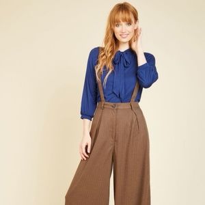 Brown Tweed Suspender Pants